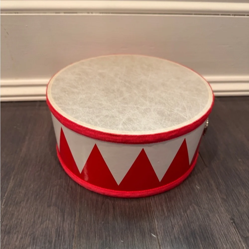 Red and White Decorative Lightweight Drum for Babies Toddlers Kids